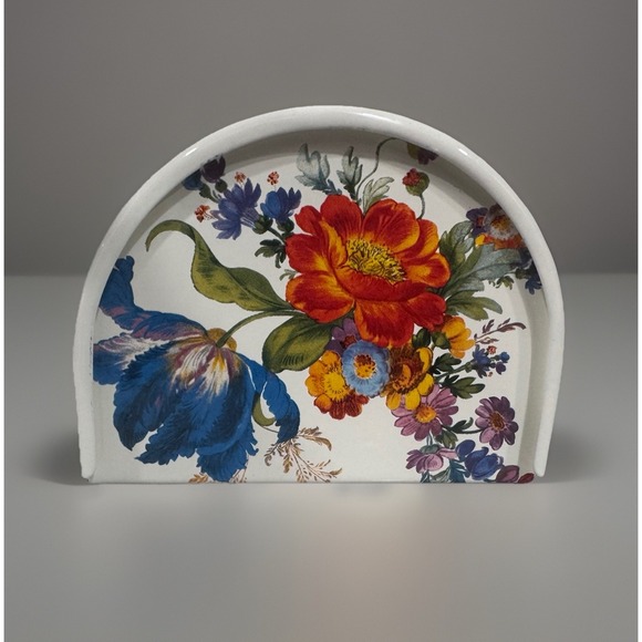 MacKenzie-Childs Other - Mackenzie Childs Lapis Flower Market Enamel Napkin Holder